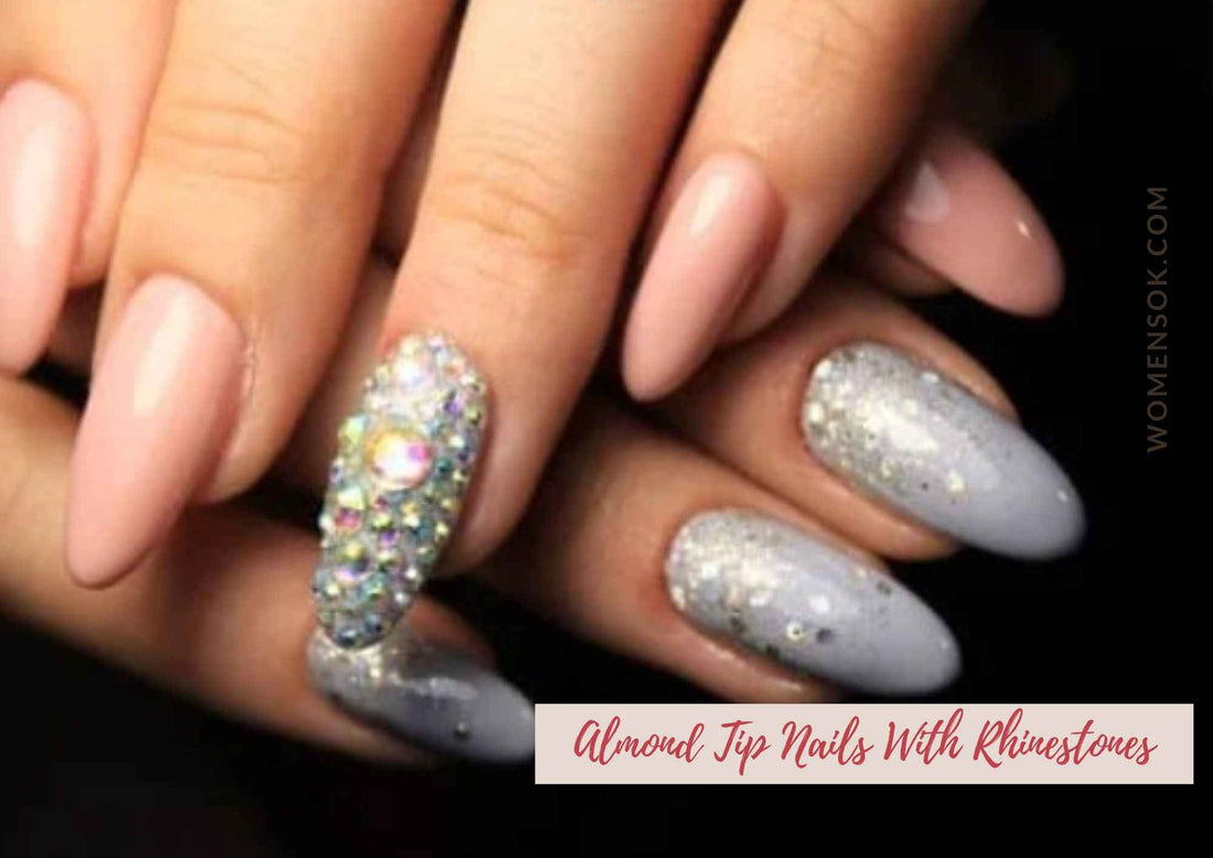 almond french tip with rhinestones||||||||||||||||||||||||||||||||||||||||||||||||||||||||||||||||||||